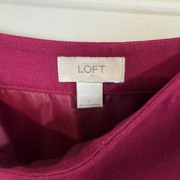 Loft scalloped tiered mini skirt magenta | size 6 - Picture 5 of 8